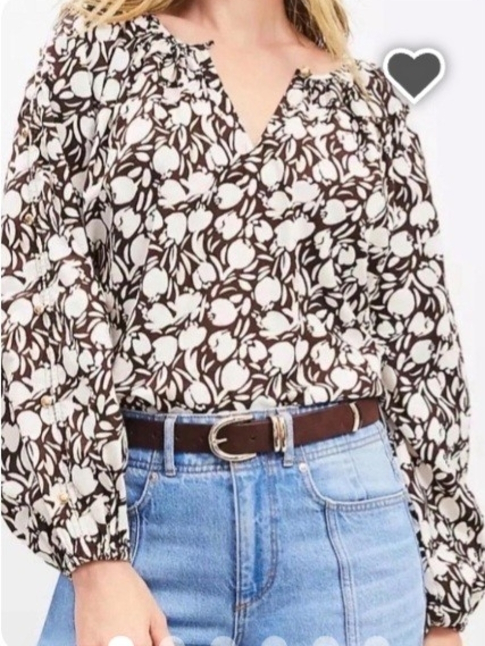 LOFT Floral Peasant Blouse(L)